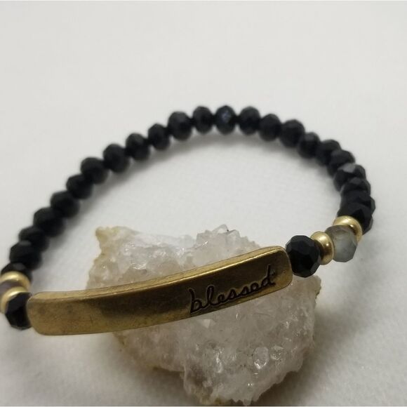 Simplstic blessed black stretch bracelet - Picture 2 of 2